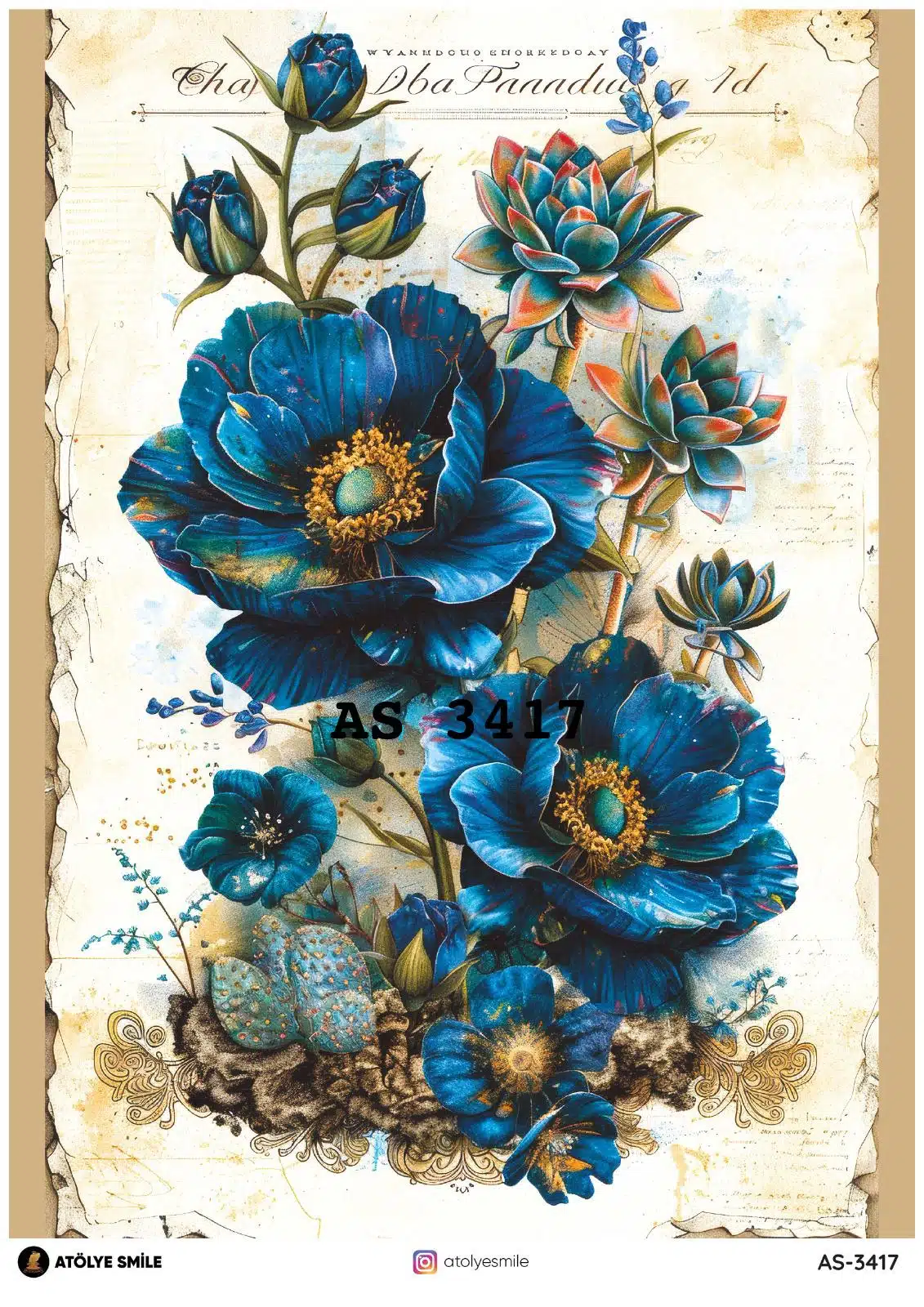 ATÖLYE SMİLE ÖZEL SERİ PİRİNÇ DEKOPAJ 3417