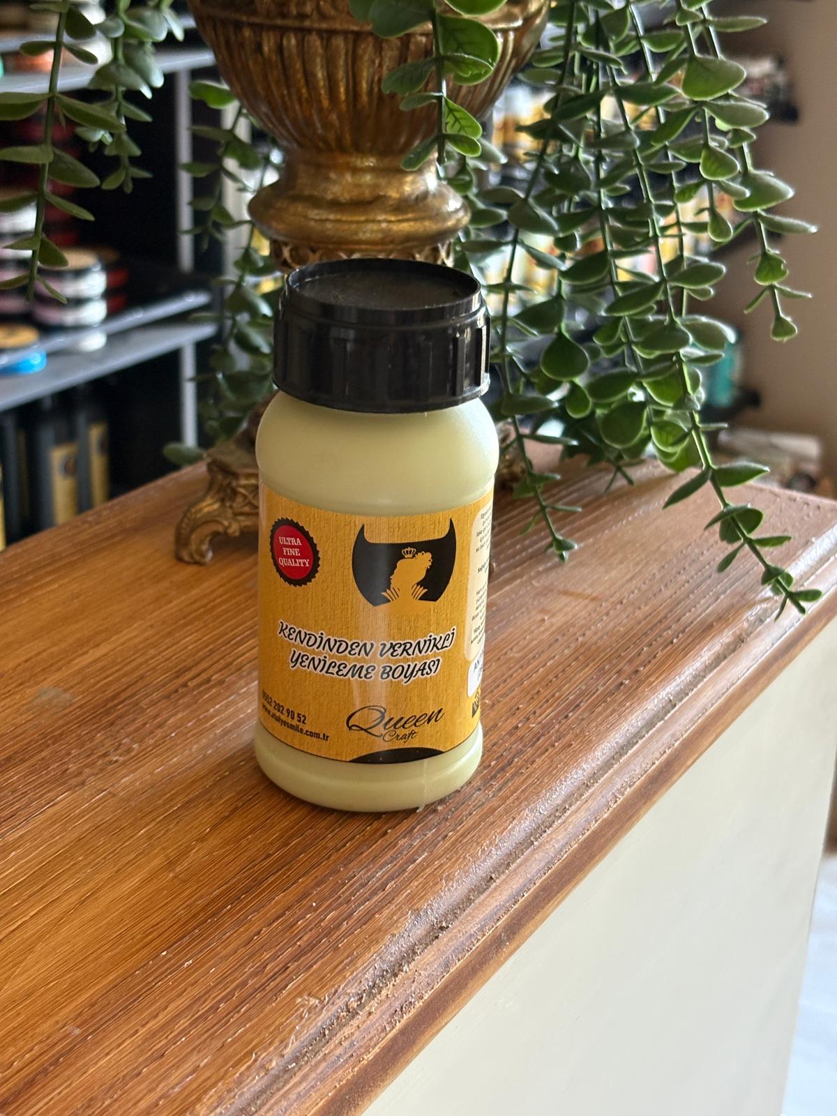 QUEEN CRAFT KENDİNDEN VERNİKLİ BOYA 260 ML-ANTİK YEŞİL