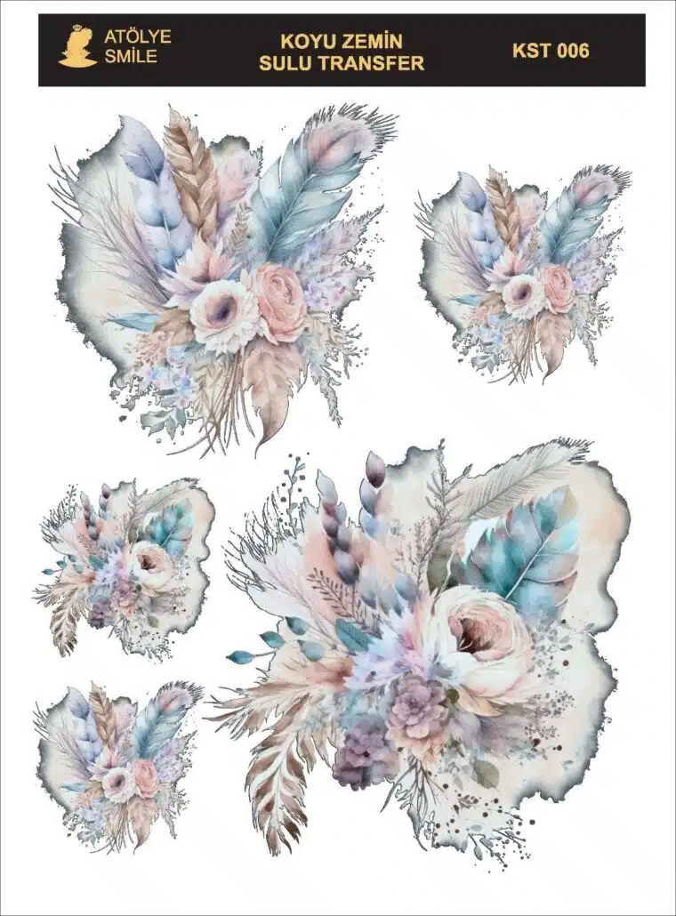 ATÖLYE SMİLE KOYU ZEMİN SULU TRANSFER KST-006