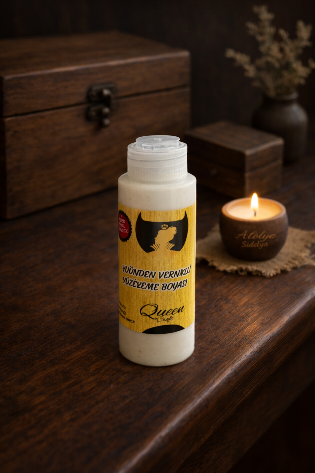 QUEEN CRAFT KENDİNDEN VERNİKLİ BOYA 120 ML-TOPRAK