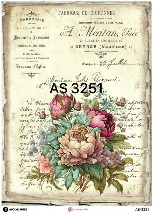 ATÖLYE SMİLE ÖZEL SERİ PİRİNÇ DEKOPAJ AS-3251