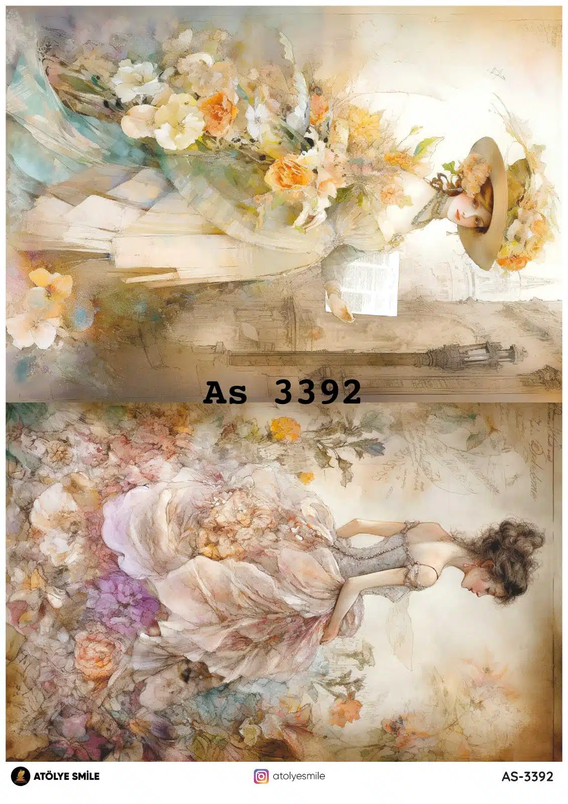 ATÖLYE SMİLE ÖZEL SERİ PİRİNÇ DEKOPAJ AS-3392