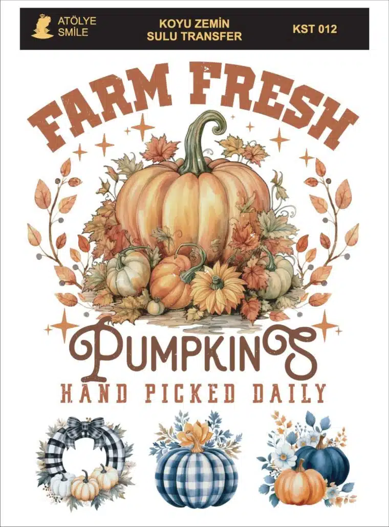 ATÖLYE SMİLE KOYU ZEMİN SULU TRANSFER KST-011