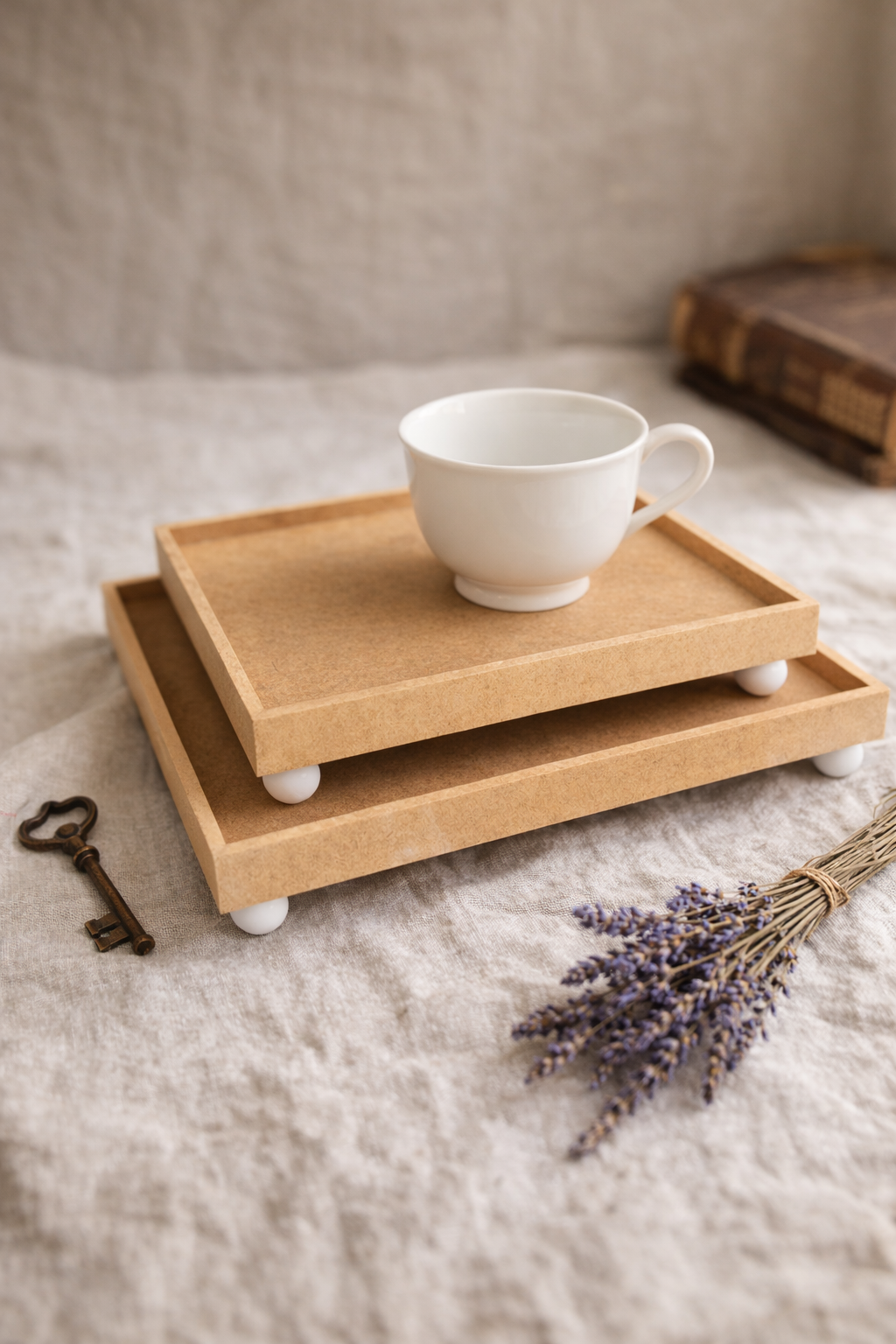 2’Lİ KARE SUNUMLUK POLYESTER TOP AYAKLI