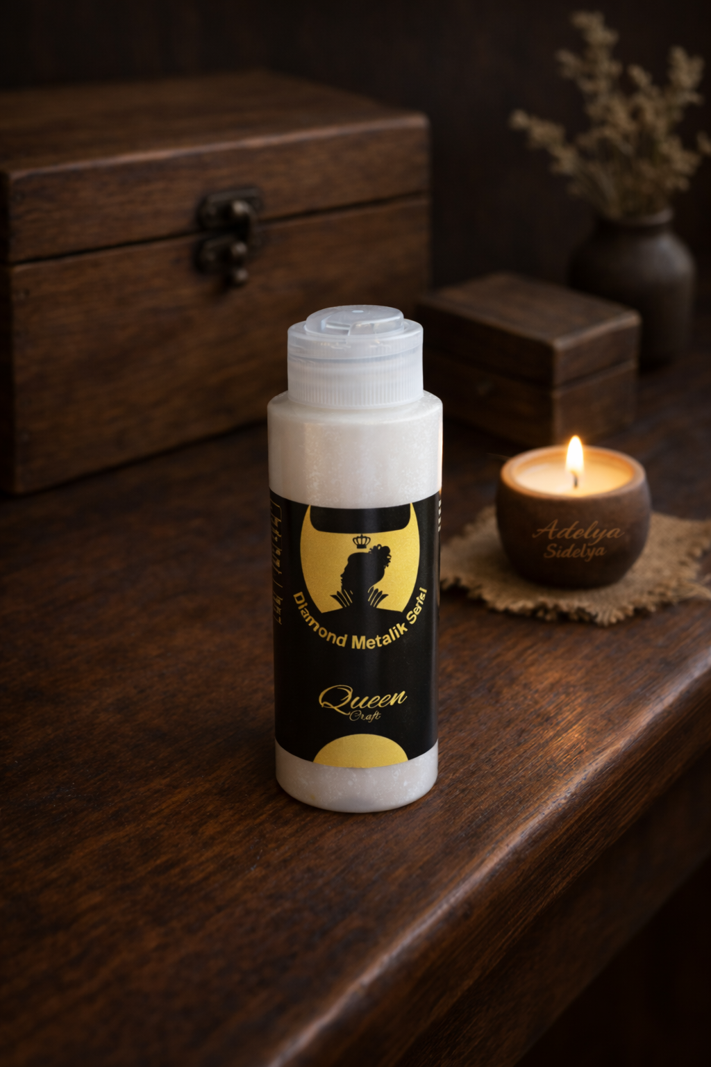 QUEEN CRAFT DİAMOND METALİK SERİ 120 ML-İNCİ BEYAZI