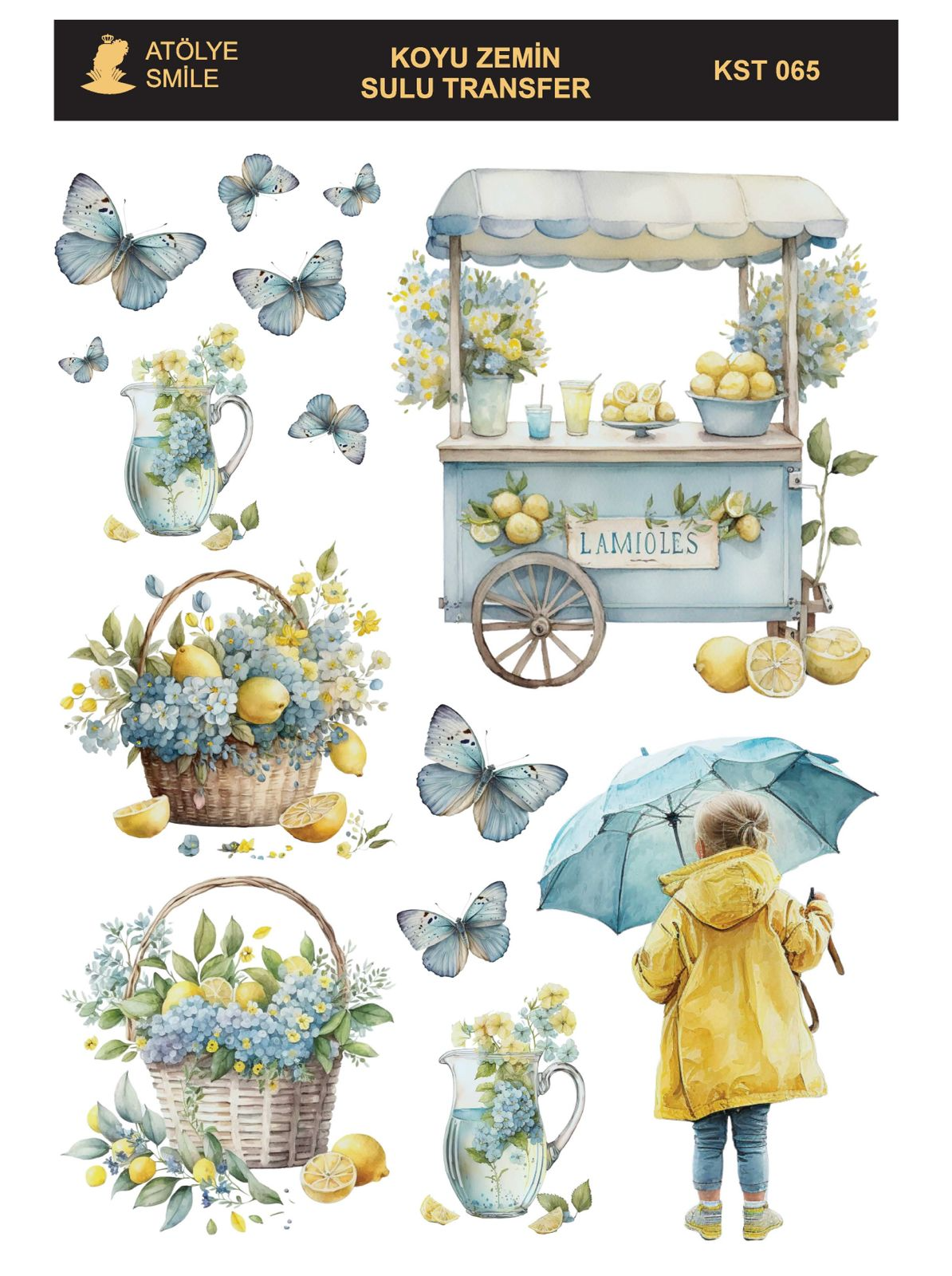 ATÖLYE SMİLE KOYU ZEMİN SULU TRANSFER KST-065