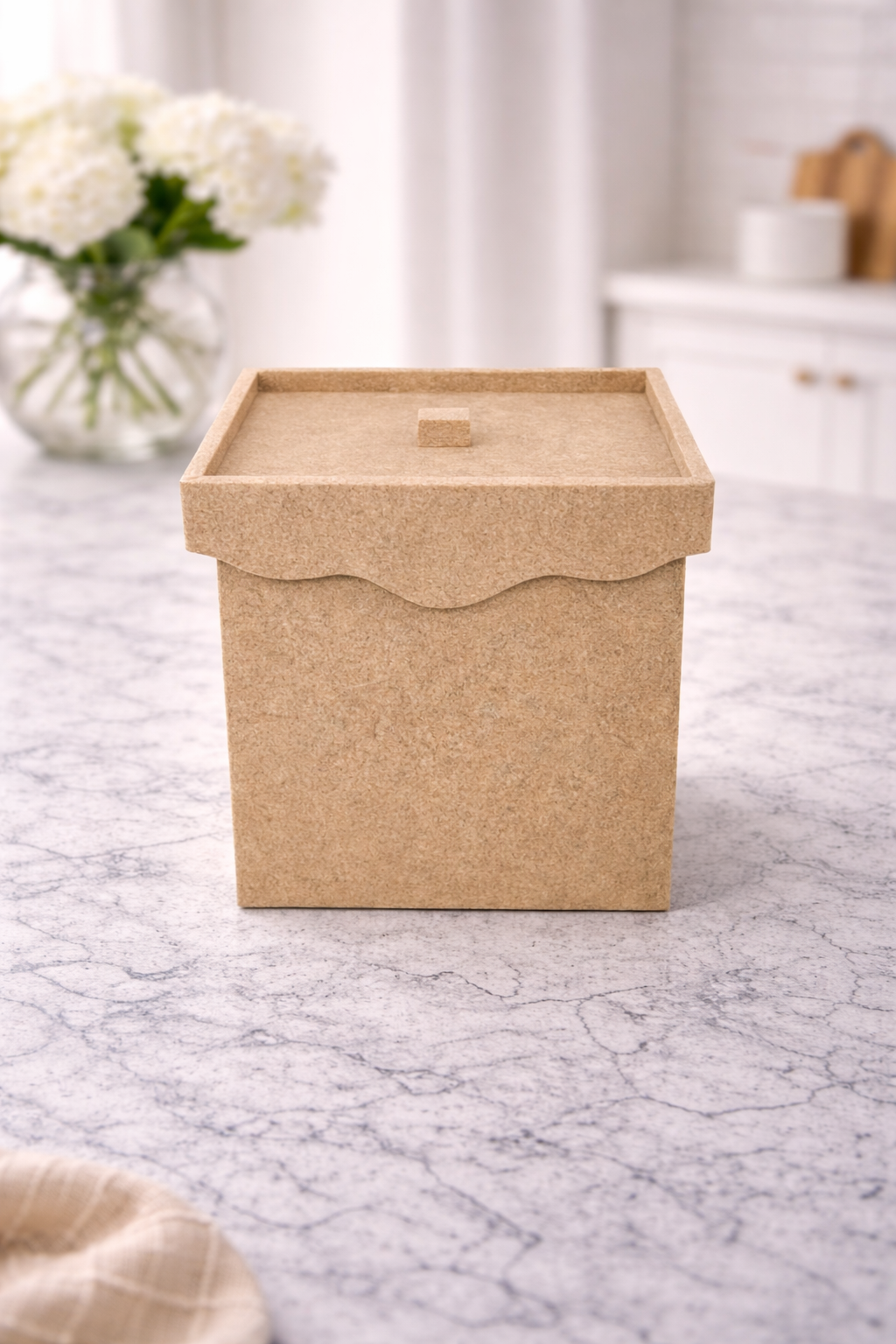 Ahşap Dalğa Kapaklı Kutu