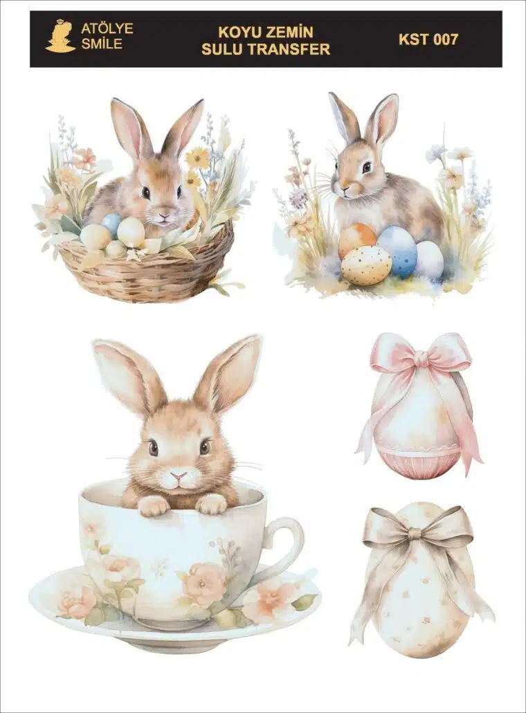 ATÖLYE SMİLE KOYU ZEMİN SULU TRANSFER KST-007