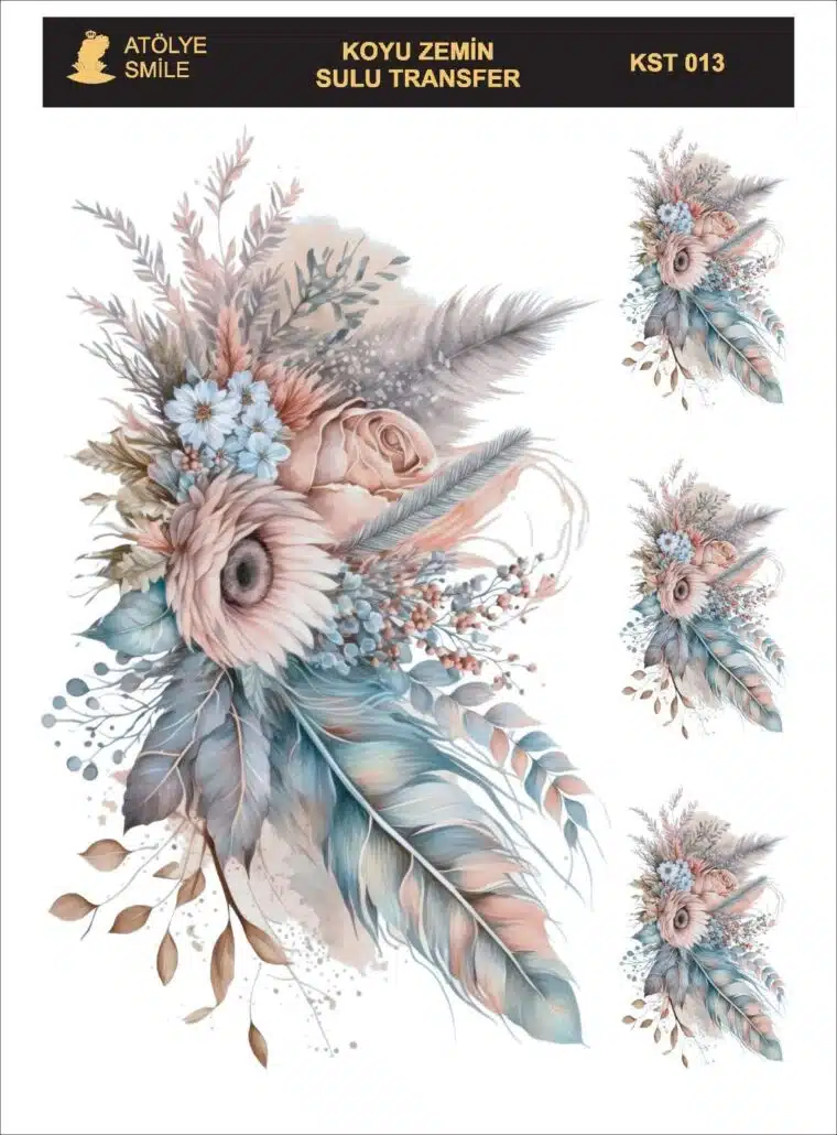 ATÖLYE SMİLE KOYU ZEMİN SULU TRANSFER KST-013