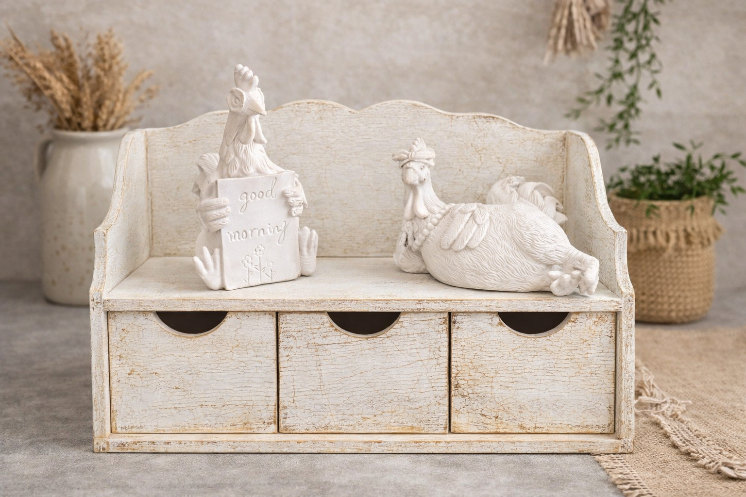 SMİLE DEKORATİF TAVUK HOROZ OBJE TAKIM