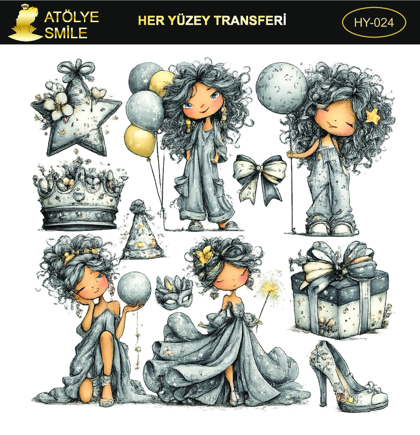 ATÖLYE SMİLE HER YÜZEY TRANSFER- HY 024