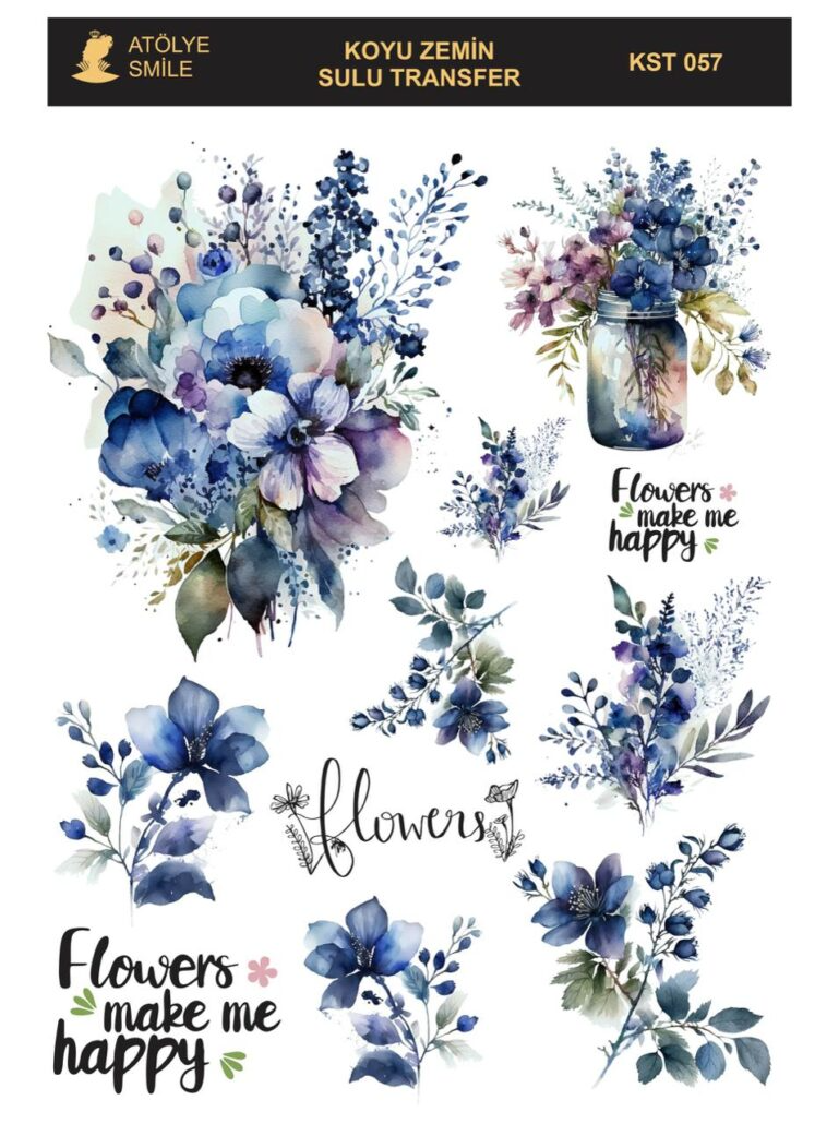 ATÖLYE SMİLE KOYU ZEMİN SULU TRANSFER-KST 057