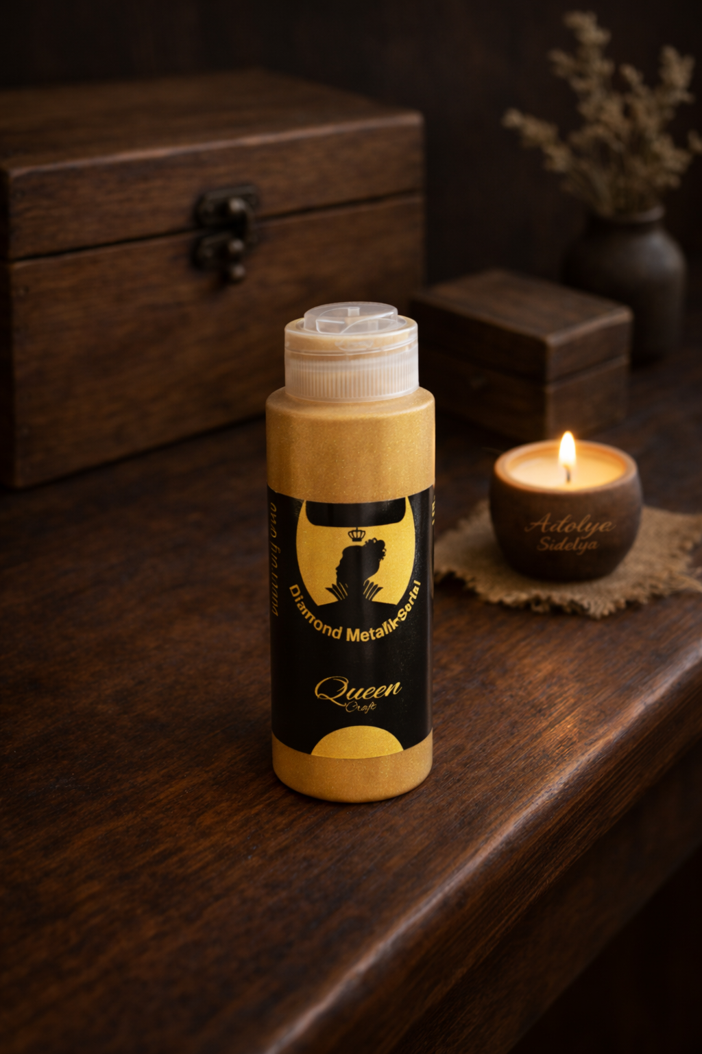 QUEEN CRAFT DİAMOND METALİK SERİ 120 ML-GOLD