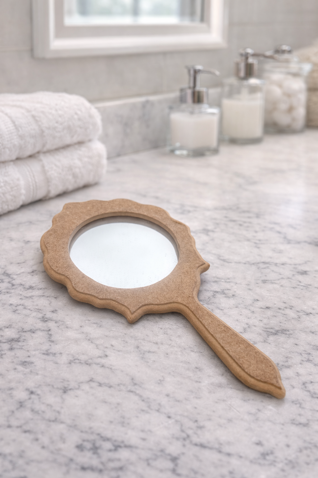 Ahşap Küçük El Aynası