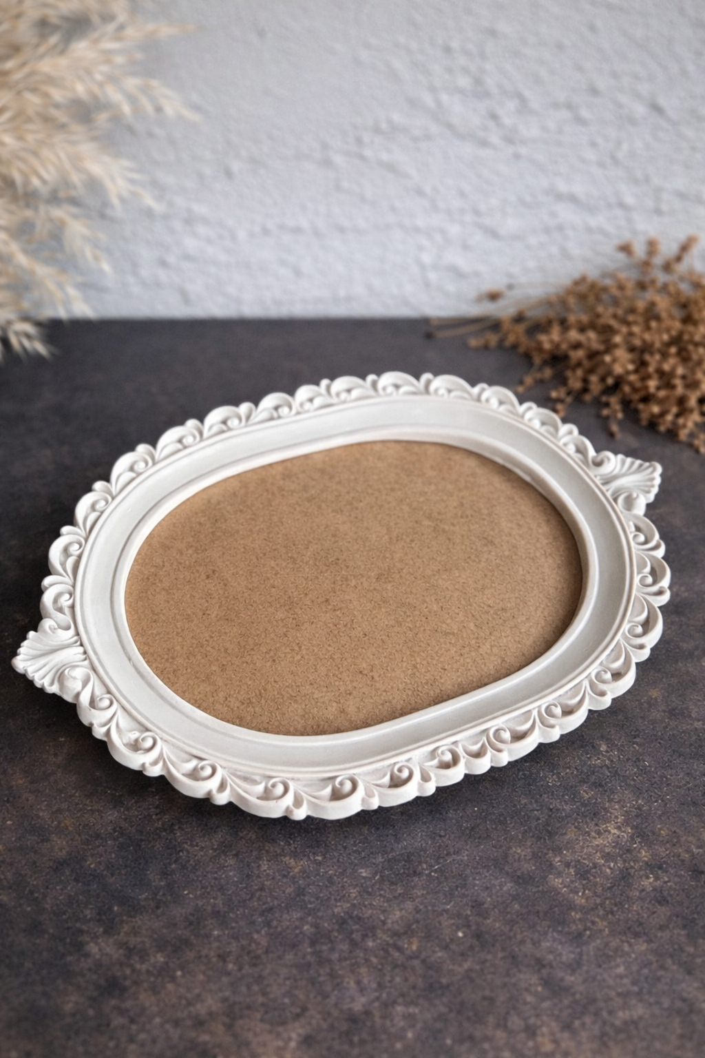 AHŞAP TABANLI POLYESTER ÇERÇEVELİ TEPSİ-28X21