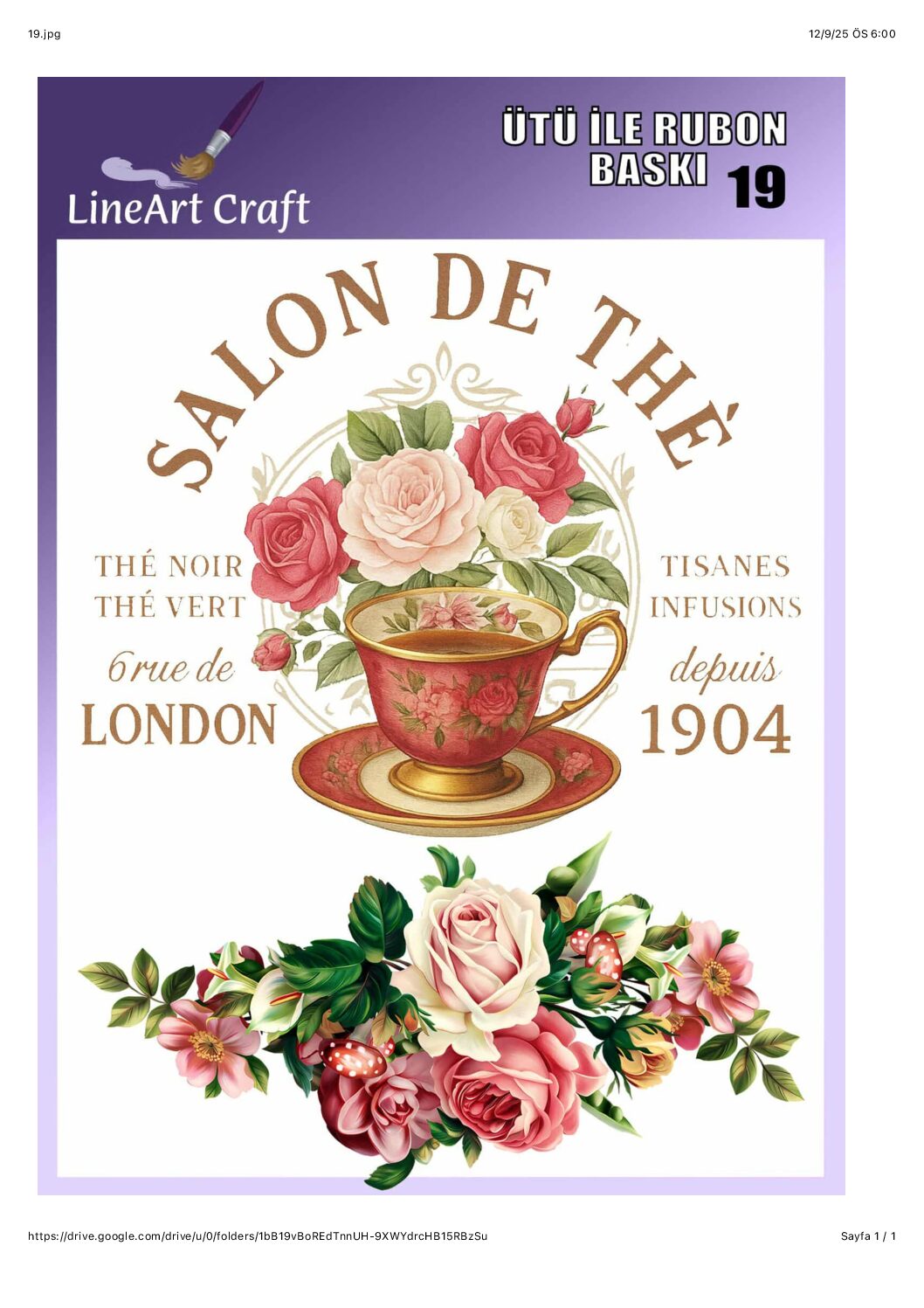 LİNEART ÜTÜ TRANSFER LNT 19