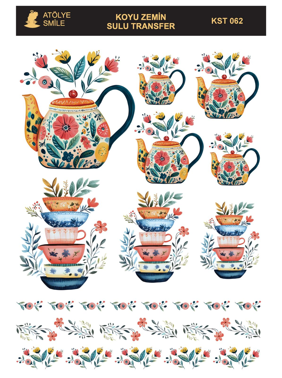 ATÖLYE SMİLE KOYU ZEMİN SULU TRANSFER KST-062