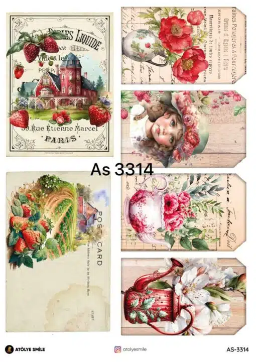 ATÖLYE SMİLE ÖZEL SERİ PİRİNÇ DEKOPAJ AS-3314