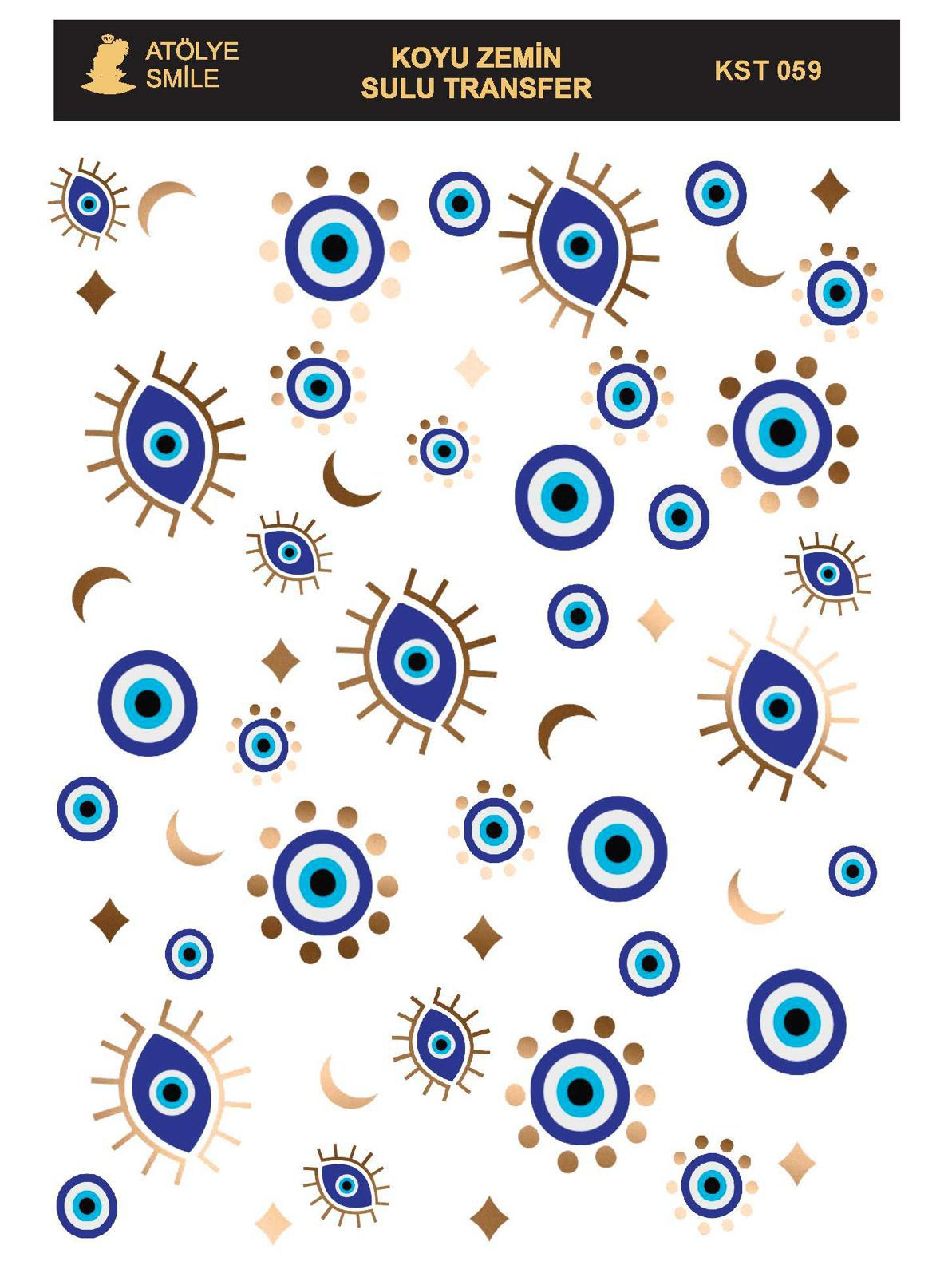 ATÖLYE SMİLE KOYU ZEMİN SULU TRANSFER KST-059