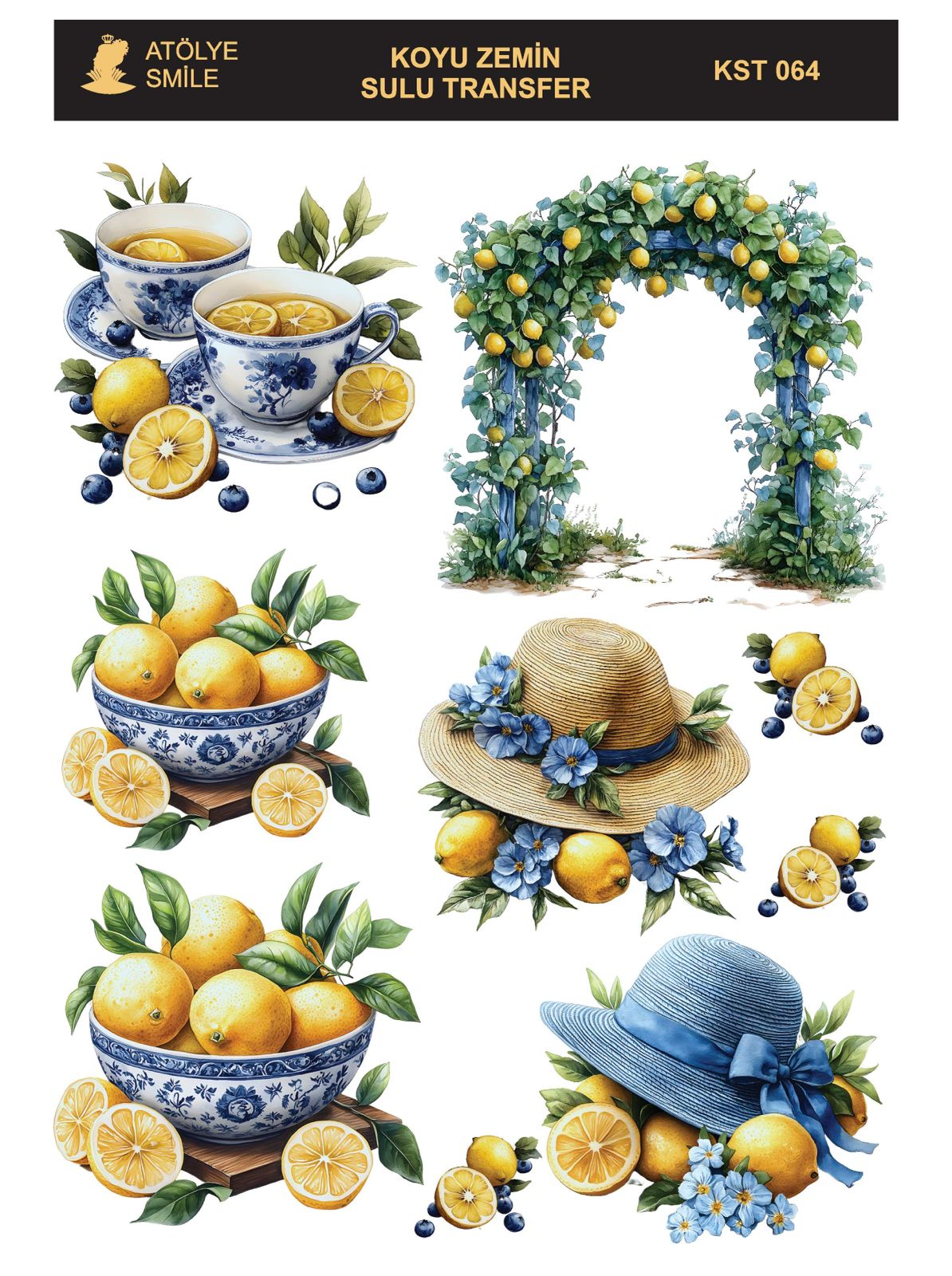 ATÖLYE SMİLE KOYU ZEMİN SULU TRANSFER KST-064