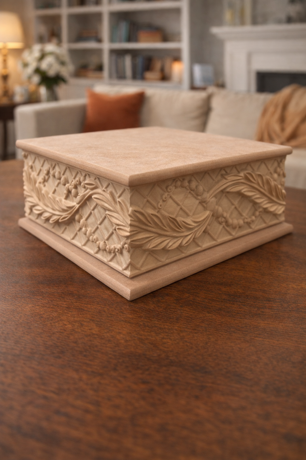 AHŞAP OYMALI KARE KUTU NO2