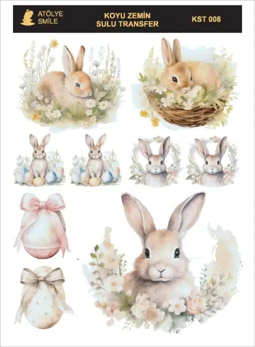 ATÖLYE SMİLE KOYU ZEMİN SULU TRANSFER KST-008